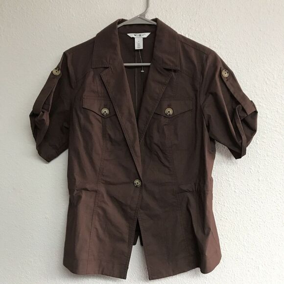 White House Black Market Brown Utility Jacket - Picture 2 of 12